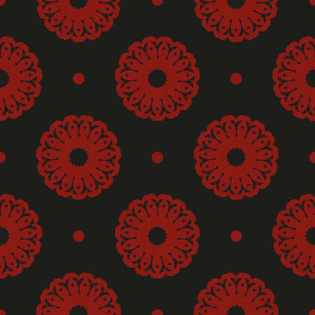 Chinese black and red abstract seamless vector background. Wallpaper in a vintage style template. Graphic ornament for wallpaper, fabric, wrapping, packaging.のイラスト素材