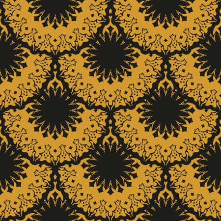Oriental abstract seamless vector background. Wallpaper in a vintage style template. Indian floral...