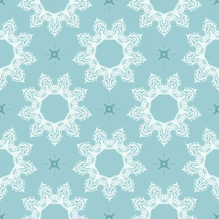 Oriental seamless vector background. Wallpaper in a baroque style pattern. Baby blue floral element. Ornament for wallpaper, fabric, packaging and paper. Vector illustration.のイラスト素材