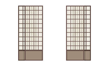 Shoji, japanese traditional sliding door. Vector illustrationのイラスト素材