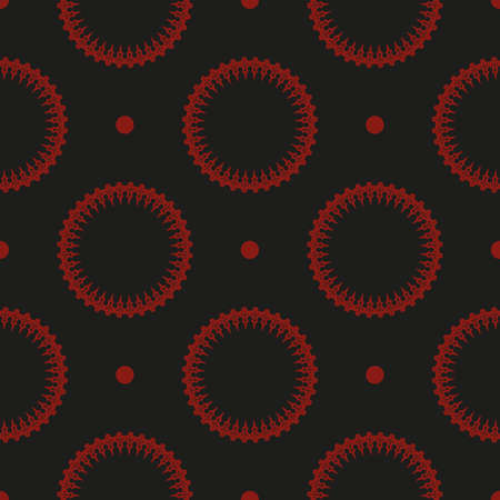 Wallpaper in a vintage style template. Indian floral element. Graphic ornament for wallpaper, fabric, wrapping, packaging. Chinese black and red abstract floral ornament.のイラスト素材