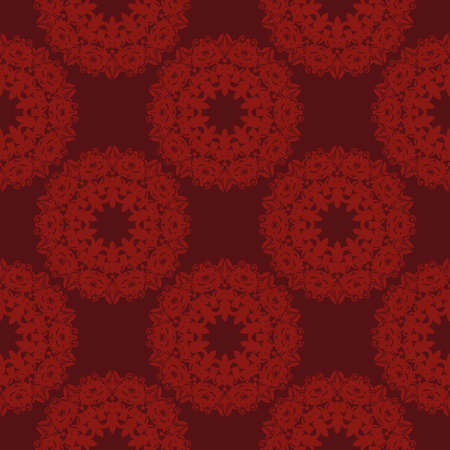 Seamless background with decorative flowers. Mexico. Design with manual hatching. Ethnic boho ornament. Textile. Vector illustration for web design or print.のイラスト素材