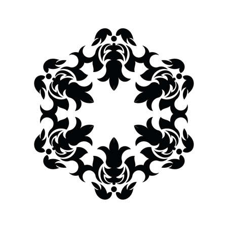 Simple Mandala Shape for Coloring. Vector Mandala. Floral. Flower. Oriental. Book Page. Outline.のイラスト素材