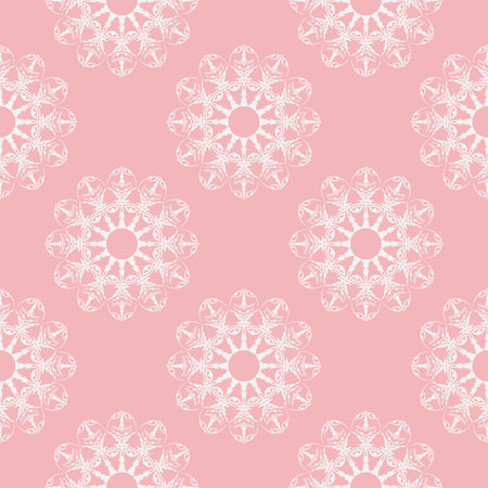 The geometric pattern with lines, Tints of Pink Seamless pattern, Vector Seamless pattern. Repeating geometric, Seamless floral pattern.のイラスト素材