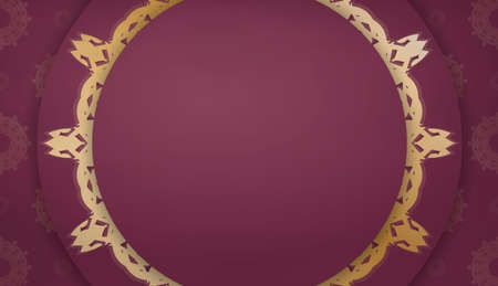 Burgundy background with Greek gold ornaments and space for your logoのイラスト素材