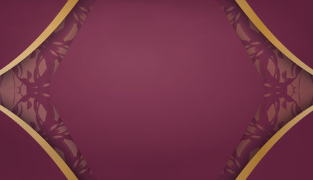 Burgundy background with greek gold pattern for design under logo or textのイラスト素材
