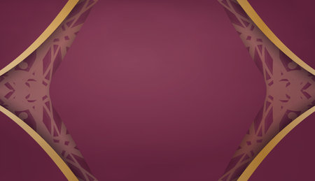 Burgundy background with greek gold pattern for design under your logoのイラスト素材