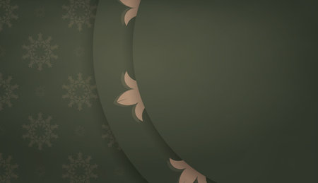 Green background with greek brown ornament for design under your logoのイラスト素材