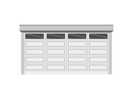 Garage door vector icon. Realistic vector icon isolated on white background garage door.のイラスト素材
