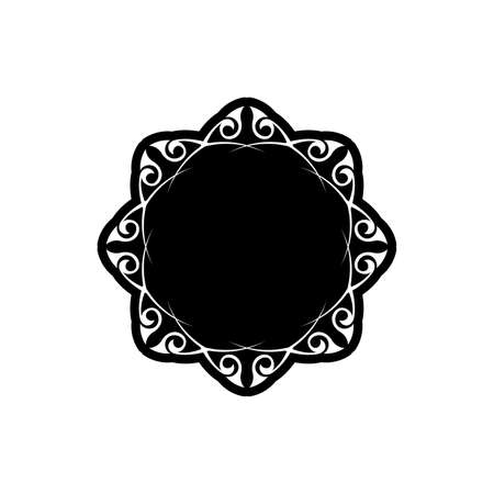 Indian mandala . black and white . Weaving design elements. Yoga vector.のイラスト素材