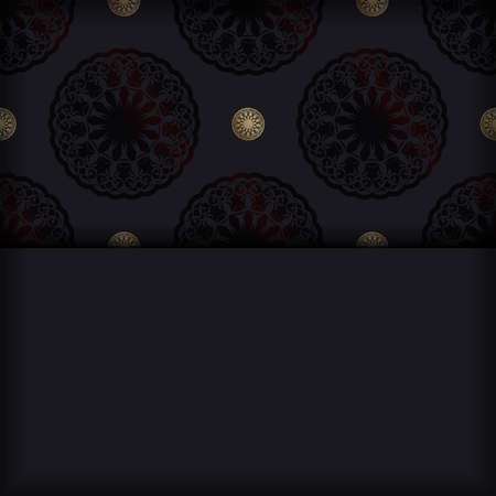 Black brochure with luxurious pattern for your design.のイラスト素材