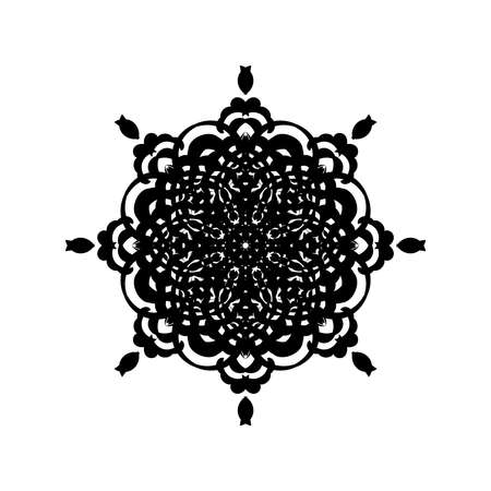 Circular ornament, filled silhouette.のイラスト素材