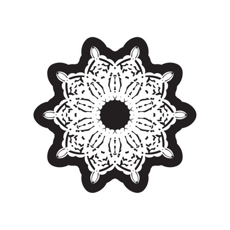 Baroque circular ornament, filled silhouette. Good for logos, tattoos, prints and postcards. Vector illustrationのイラスト素材