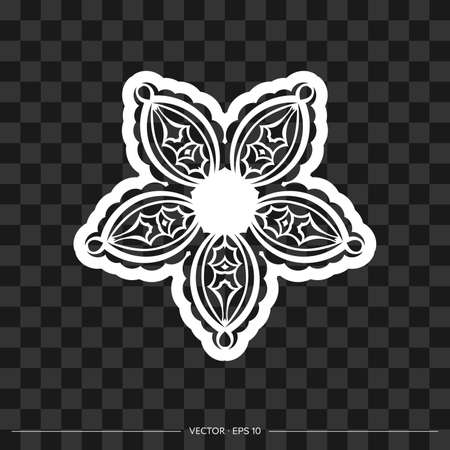 Simple mandala design. Simple flower ornament. Isolated. Vector illustrationのイラスト素材