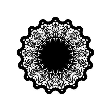 Decorative ornaments in the shape of a flower. Good for menus, prints and postcards. Isolated on white background.のイラスト素材