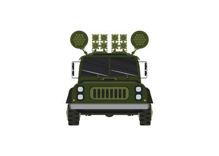 Car front view. Off-road vehicle isolated on color backgroundのイラスト素材