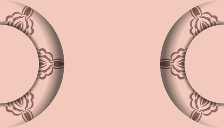 Postcard pink with a vintage pattern for your congratulations.のイラスト素材