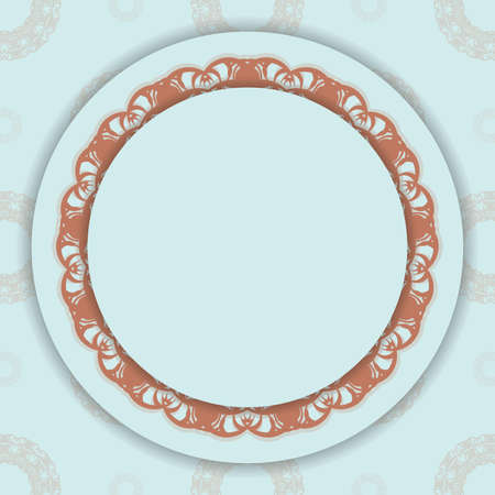 Vintage coral pattern aquamarine flyer for your congratulations.のイラスト素材