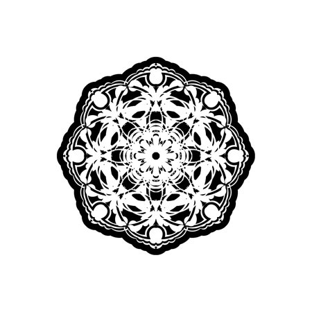 decorative border round frame, black and white circle ornament template art decor, circular ornamental baroque for design ceramic, card, invitation, wedding, plate, banner, greeting, lace, vectorのイラスト素材