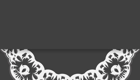 Black banner with Indian white pattern for designのイラスト素材