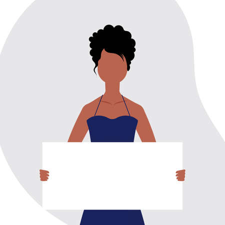 The girl is protesting with an empty transporter in her hands. The concept of protest and public resistance. vector illustration.のイラスト素材