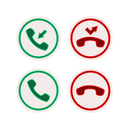 Hang Up and Answer Call Icon. Vector Design Illustration with white backgroundのイラスト素材