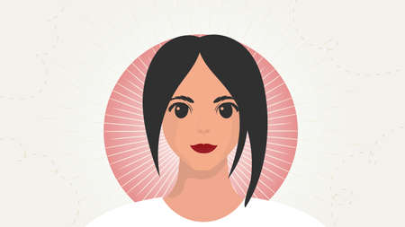 Banner with a girl close-up. The concept of the movement for the empowerment of women. cartoon style.のイラスト素材