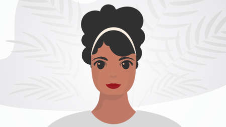Banner with female African American appearance. Female friendship, feminist union or sisterhood....