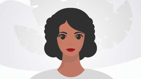 Banner with female African American appearance. The concept of the movement for the empowerment of women. flat cartoon style.のイラスト素材