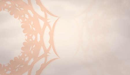 Beige banner with a place for your text and ornaments monograms. New Year theme. vector...