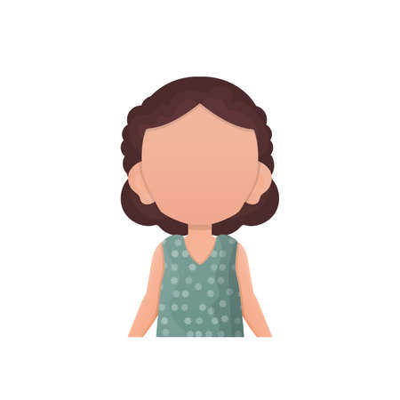 The cute girl is depicted waist deep. Isolated. Vector illustration.のイラスト素材