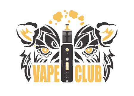 Modern design related to vaping. For posters, it prints advertisements for T-shirt designs. Stylish design with ethnic elements and patterns. vector illustration.のイラスト素材