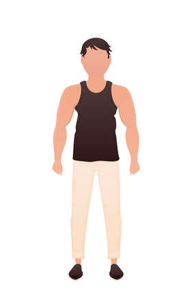 The man stands to his full height. isolated. cartoon style. vector illustrationのイラスト素材