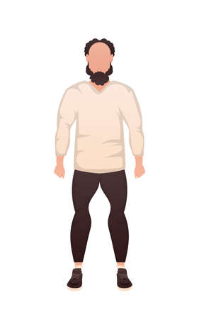 Athletic guy in full growth. isolated. cartoon style. vector illustrationのイラスト素材