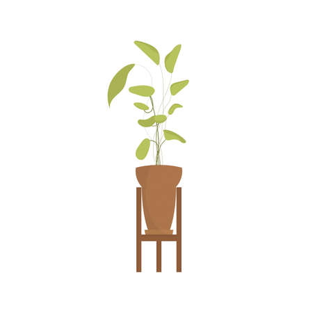 artificial plant. isolated. flat style. vector illustrationのイラスト素材
