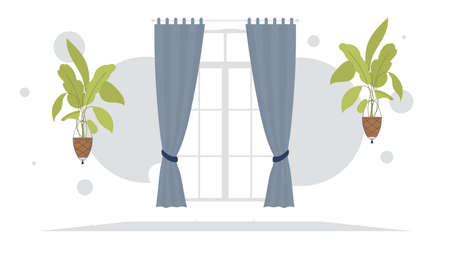 Room with houseplant. room design. flat style. vector illustrationのイラスト素材
