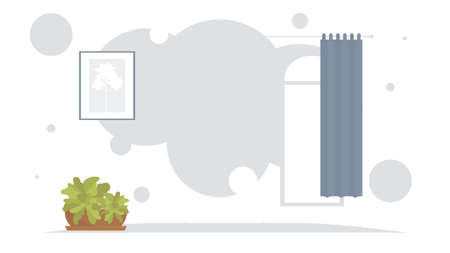 Room with decorative plant. Room design Cartoon style. vector illustrationのイラスト素材