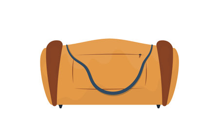 Yellow travel bag isolated on white background. cartoon style. flat style. vector illustrationのイラスト素材