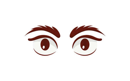 beautiful cute female eyes in cartoon styleのイラスト素材