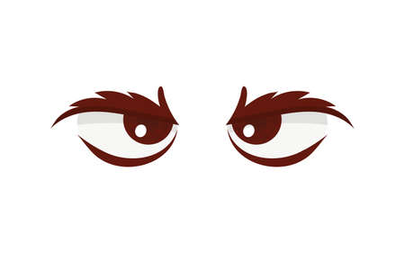 Angry cartoon eyes. vector illustrationのイラスト素材
