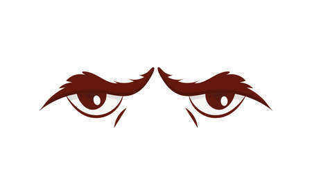 Evil eyes flat style. isolated on white background. vector illustration.のイラスト素材