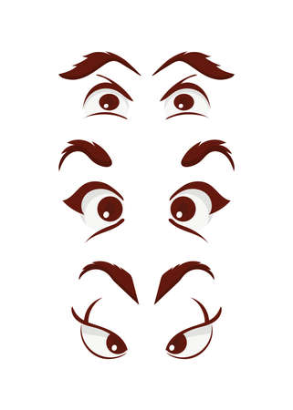 Set of eyes flat style. vector illustration. isolated on white background.のイラスト素材