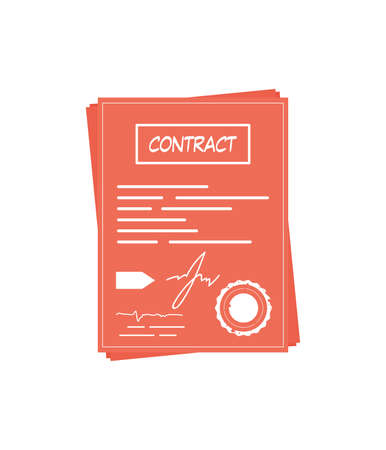 contract icon. The concept of getting a job. isolated. Vector.のイラスト素材