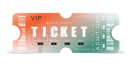 VIP Modern ticket card template. vector illustration.のイラスト素材