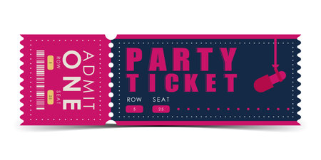 Sample ticket to enter the party. Modern elegant ticket card illustration template. vector illustration.のイラスト素材