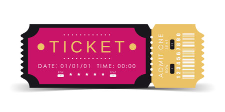 ticket sample. Modern elegant ticket card illustration template. vector illustration.のイラスト素材