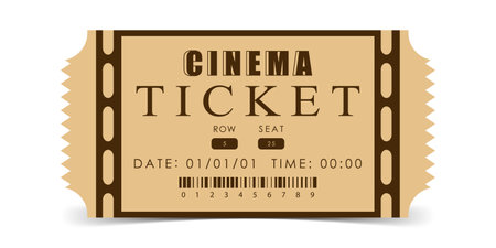 Cinema ticket template. Modern elegant ticket card illustration template. vector illustration.のイラスト素材
