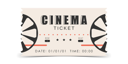 Cinema ticket template. Modern ticket card illustration template. vector illustration.のイラスト素材