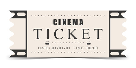 Cinema ticket template. Modern ticket card illustration template. Vector.のイラスト素材