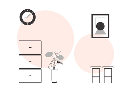 Interior in modern linear style. background for presentations, posters and applications. vector illustration.のイラスト素材